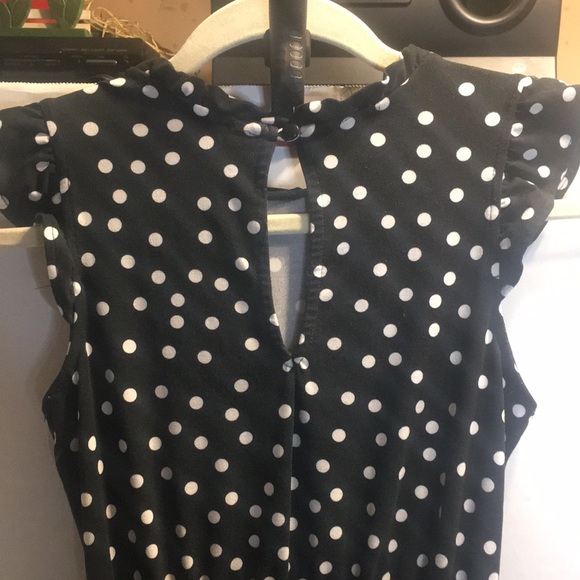 Monteau Pants & Jumpsuits Monteau Los Angeles Black Polka Dot Jumpsuit Size M Lace